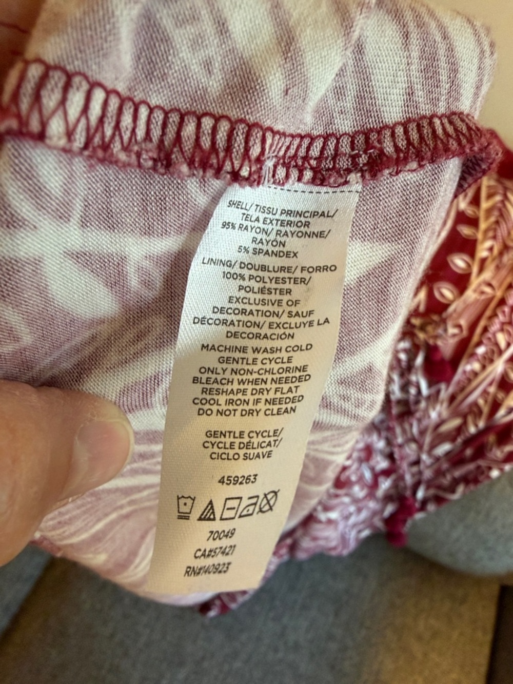 LOFT Beach Women’s Boho Halter Maxi Dress Burgundy/ white Small - Picture 4 of 6